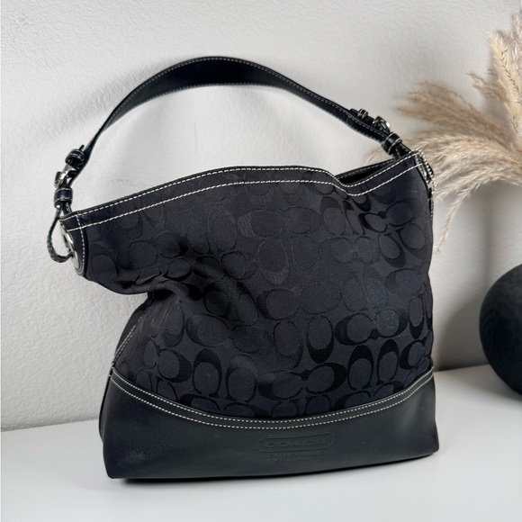 Authentic Coach Black Signature Shoulder Bag